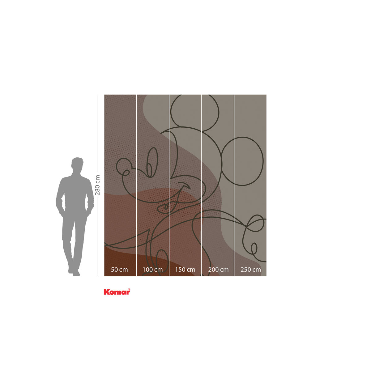 Komar  Vlies Fototapete Mickey Line Drawing 250x280 cm Bild 3