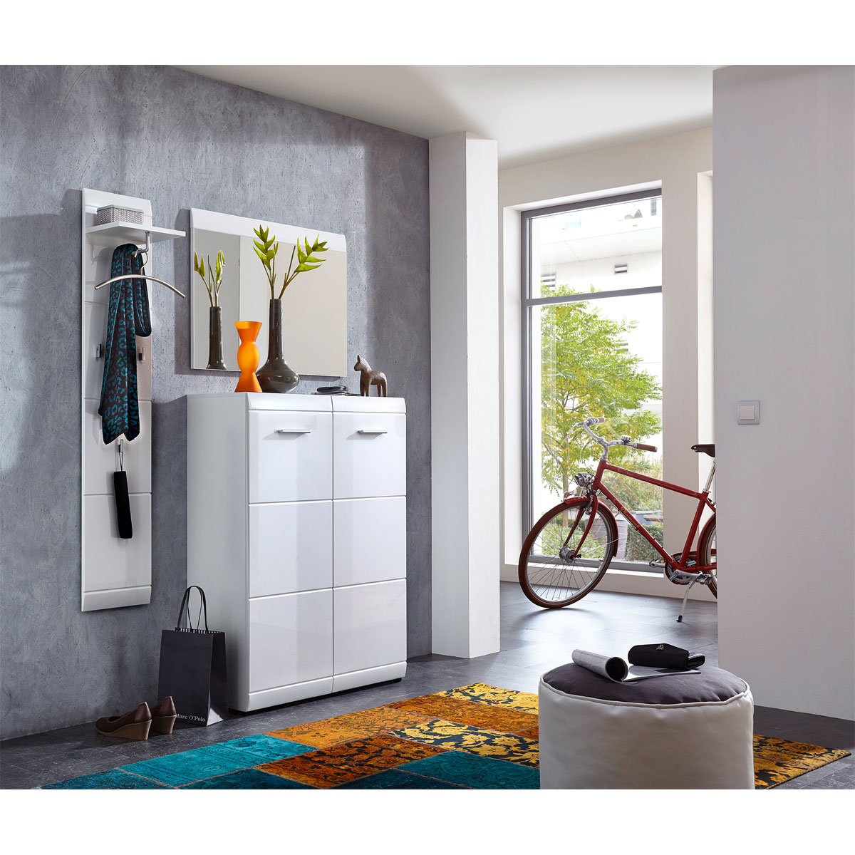 Spiegel Adison mit Applikation in Hochglanz 89 x 63 x 3 cm weiß Bild 2