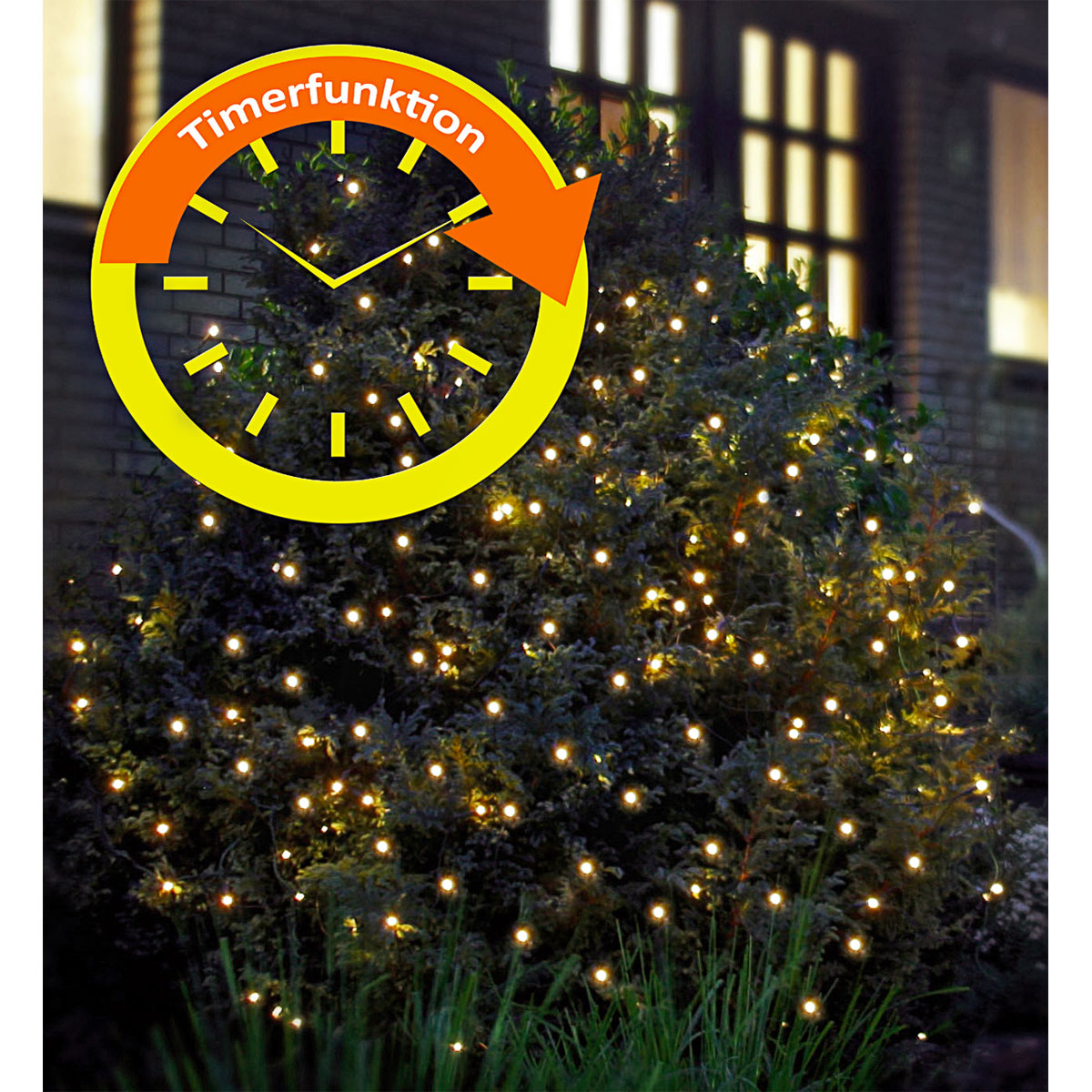 Batterielichternetz mit 160 warmweißen LED 2 x 2 m Bild 3