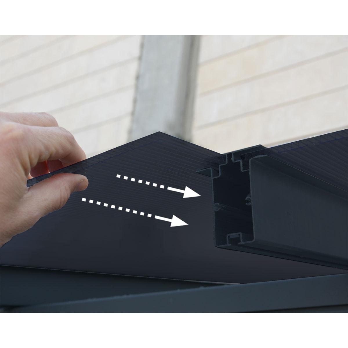 Palram Canopia Capri Alu Terrassenüberdachung Polycarbonat 3x9,2 m grau Bild 5