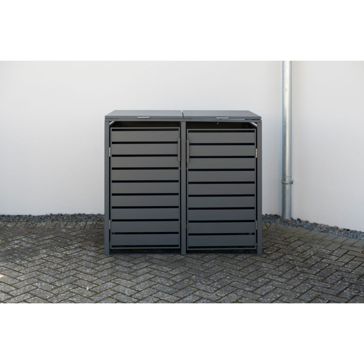 Westmann Mülltonnenbox Kubus 2x 240 L 80x132x116 cm Bild 3