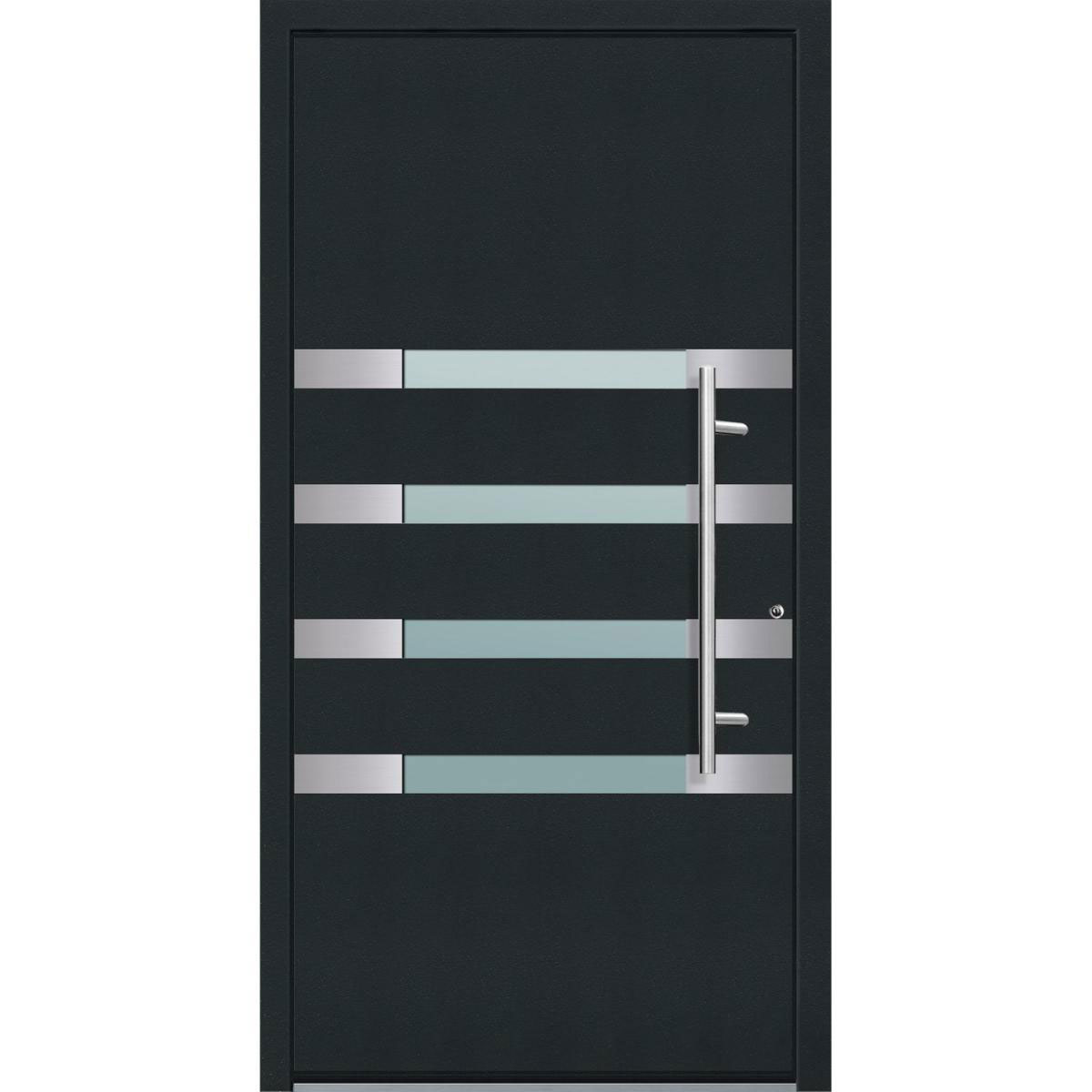 Aluminium Sicherheits-Haustür Brescia Superior 60 mm anthrazit 100 x 210 cm Anschlag rechts inkl Griffset Bild 1