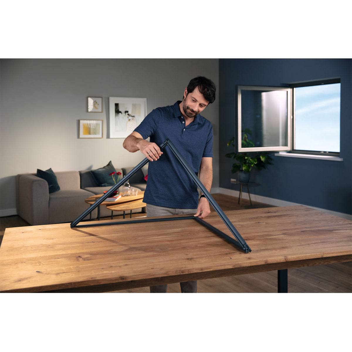 Tesa Insektenschutzfenster FALT anthrazit stufenlos verstellbar Bild 2