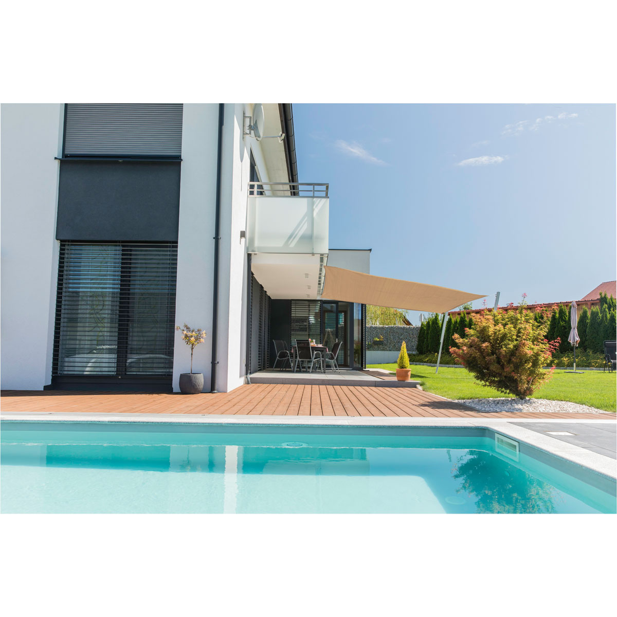 Viereck-Segel Capri 4 x 4 m reed Bild 1