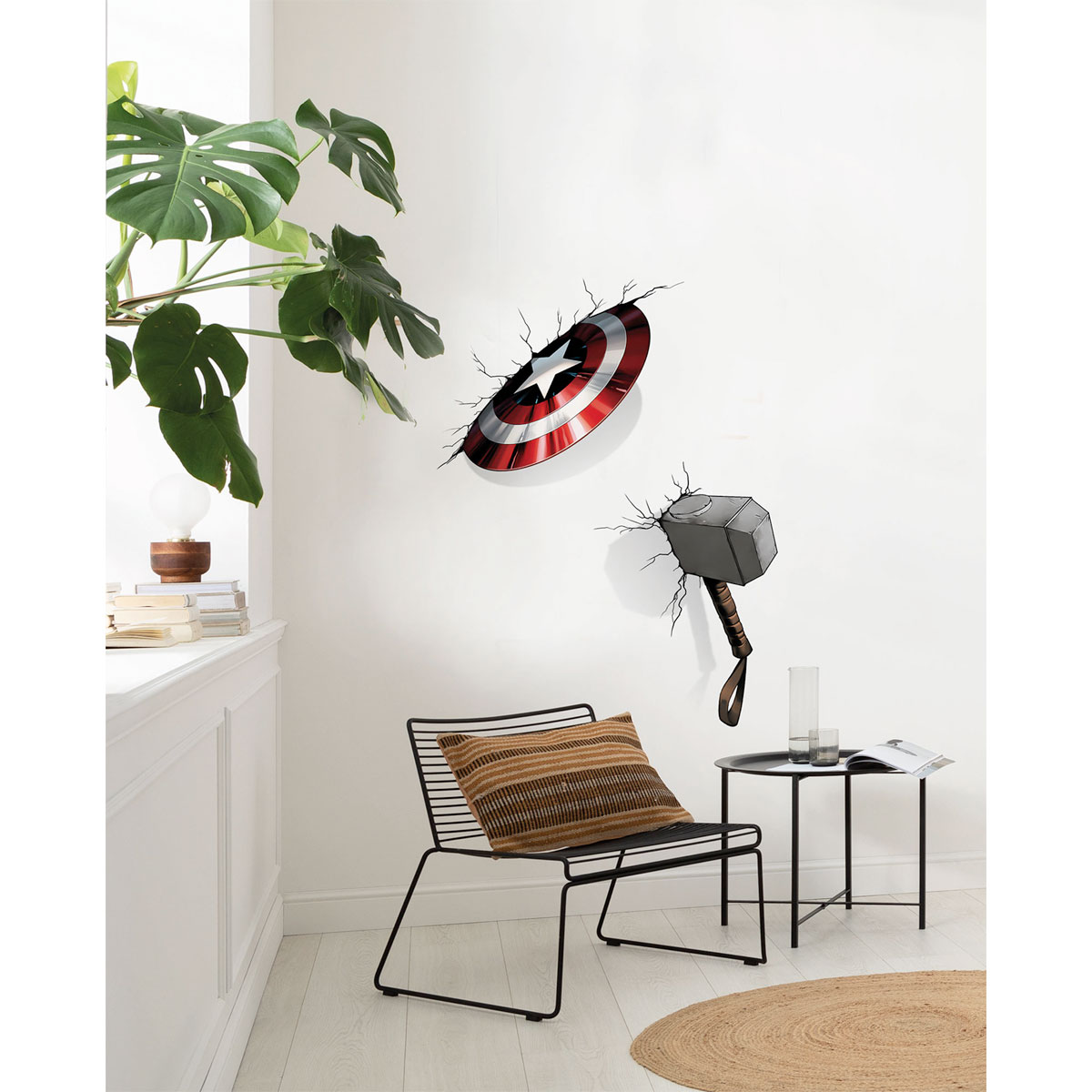 Komar  Wandtattoo Avengers Hammer & Shield 100x70 cm