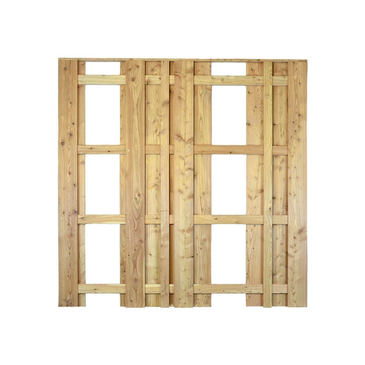 TETZNER & JENTZSCH Zaunserie „AALBORG“, Lärche, 180 x 180 cm, Riegel 28/70 mm