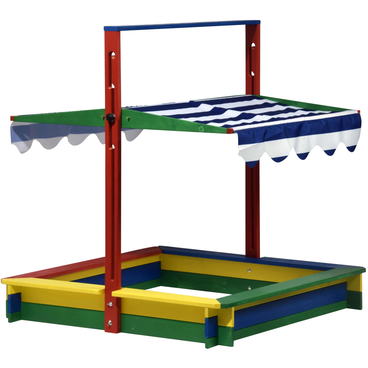 dobar Sandkasten mit Deckel 120 x 120 x 120 cm mehrfarbig Bild 3