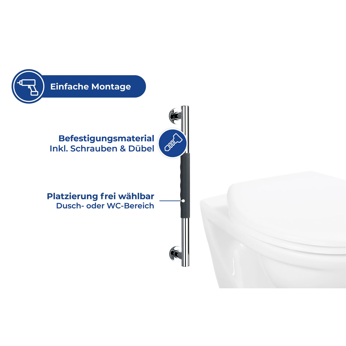 Wenko  Edelstahl Wandhaltegriff Secura 50,5 cm Bild 5