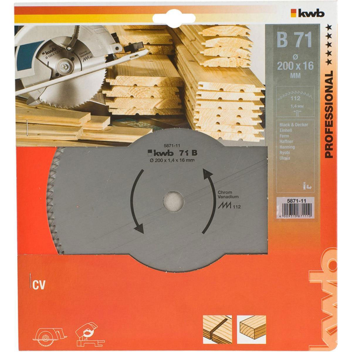 kwb  Profilholz-Kreissägeblätter für Handkreissägen Durchmesser 200 mm Bild 2