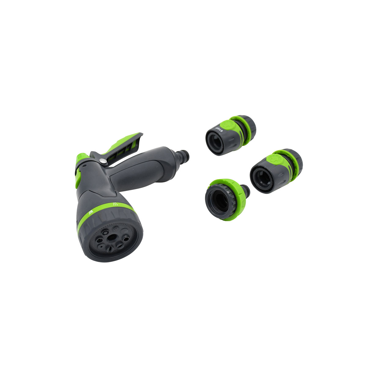 Wingart  Gartenschlauch Standard grau mit grünen Streifen 1/2" 20 m mit Anschlüssen Bild 2