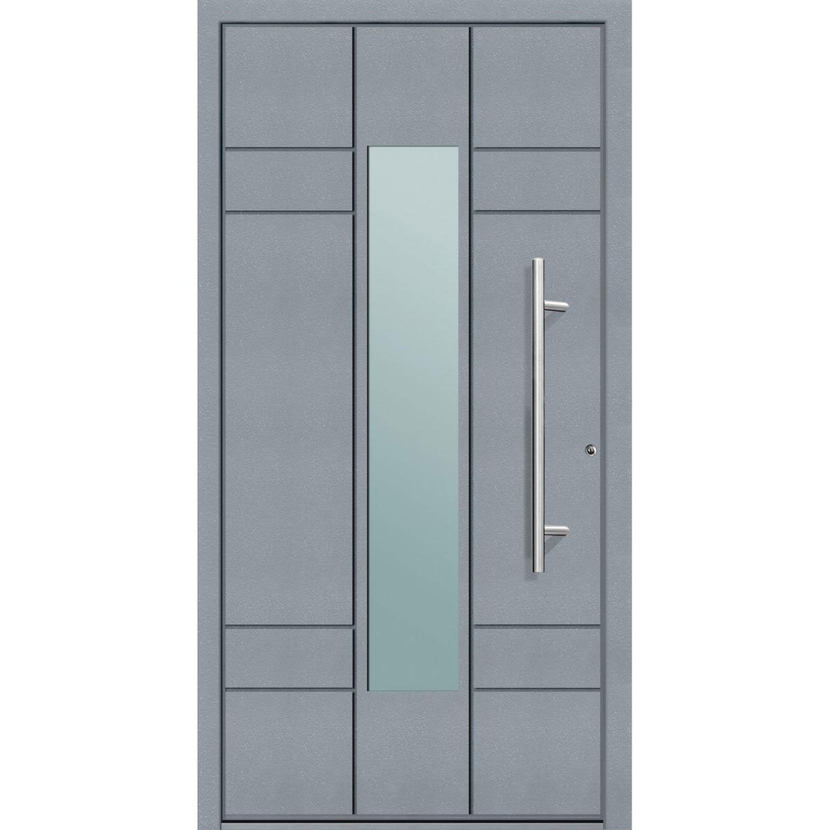 Aluminium Sicherheits-Haustür Como Superior 60 mm grau 110 x 210 cm Anschlag rechts inkl Griffset Bild 1