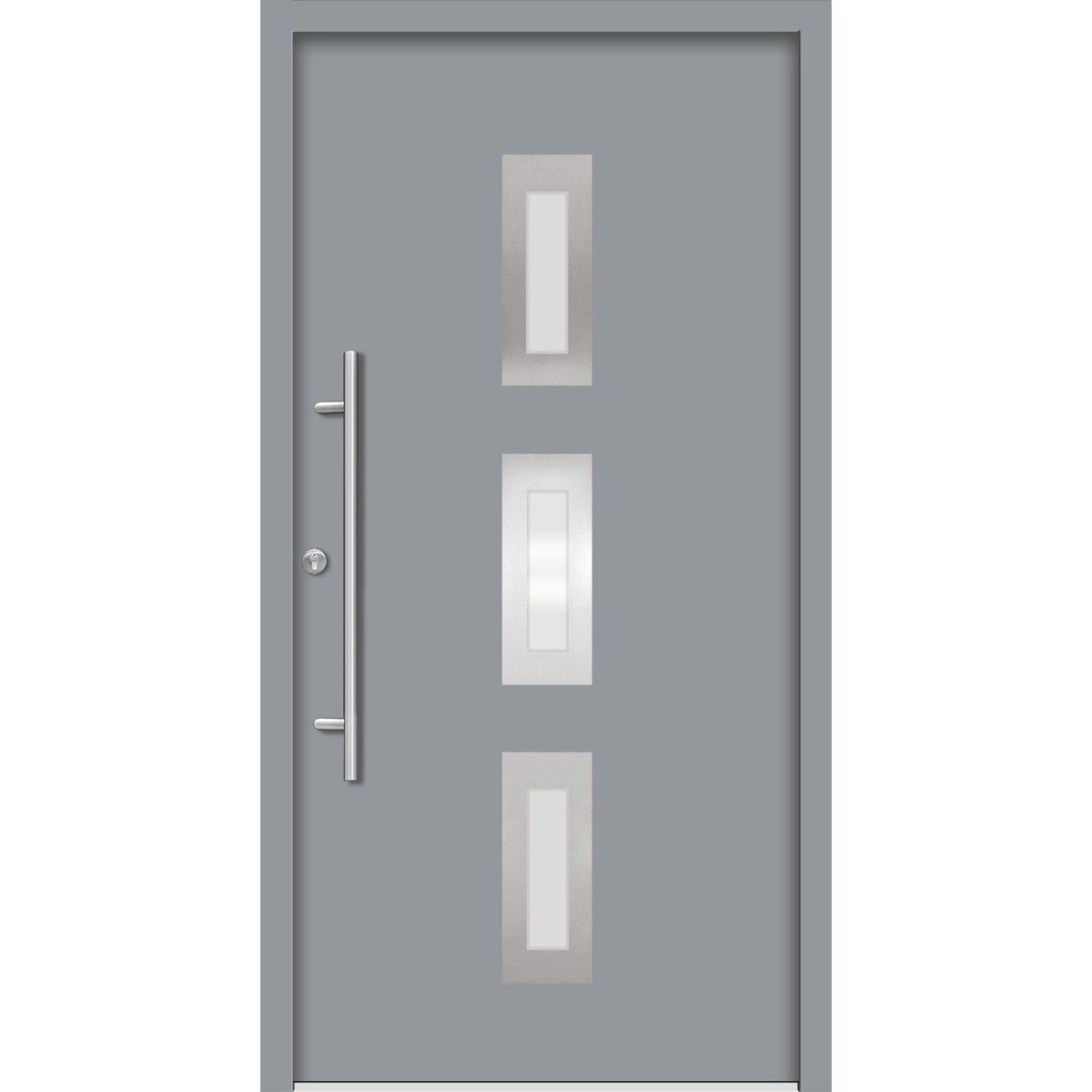 SplenDoor  Premium-Haustür Passivedoor Aalborg energiesparend grau 110 x 210 cm links Bild 1