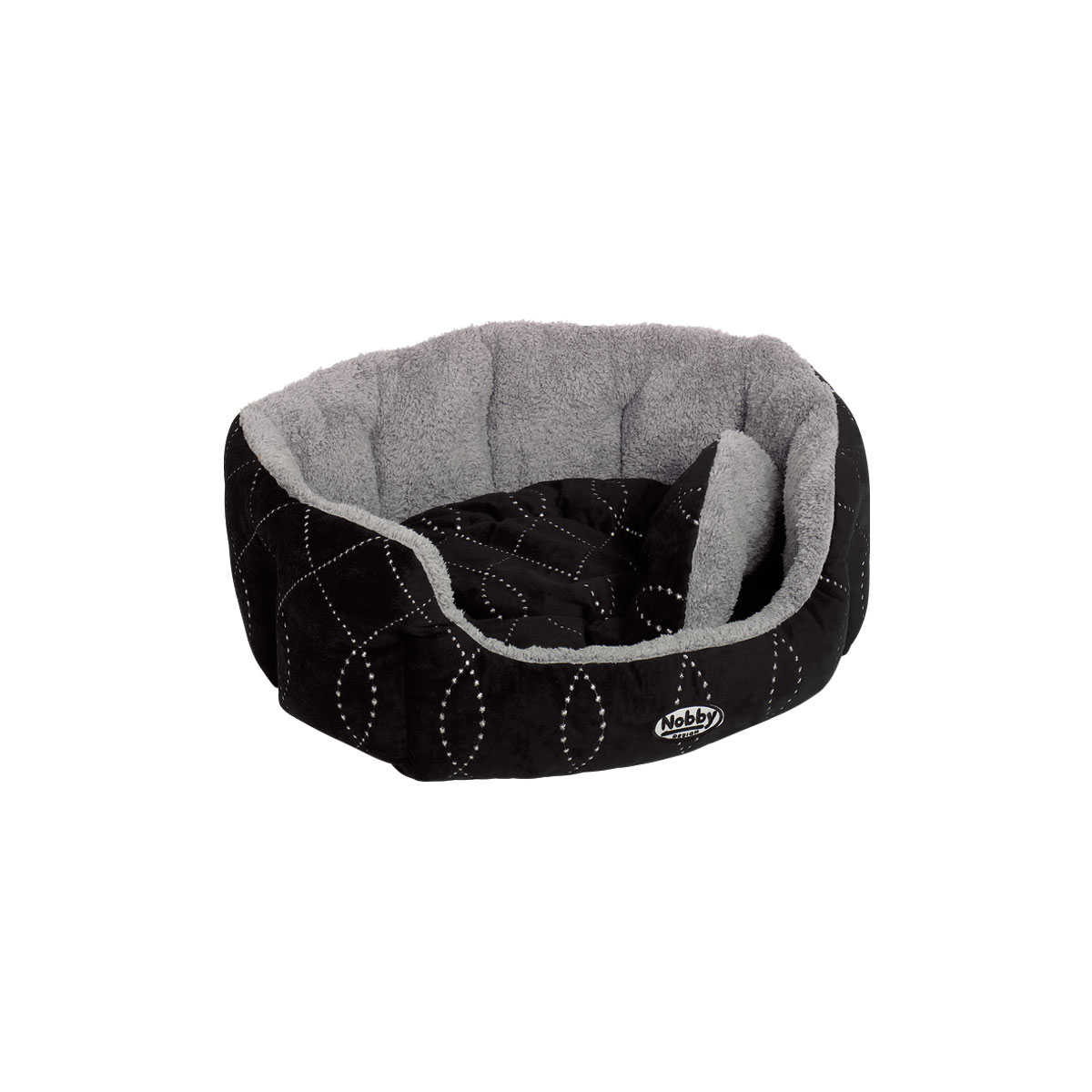 Nobby Komfort-Bett Ceno oval 55 x 50 x 21 cm schwarz/ grau