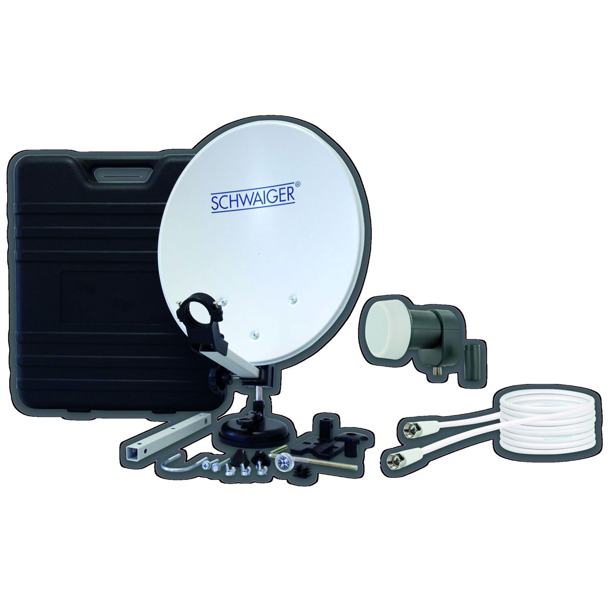 Schwaiger Mobiles-Satellitenschüssel-Set mit Koffer 4-teilig