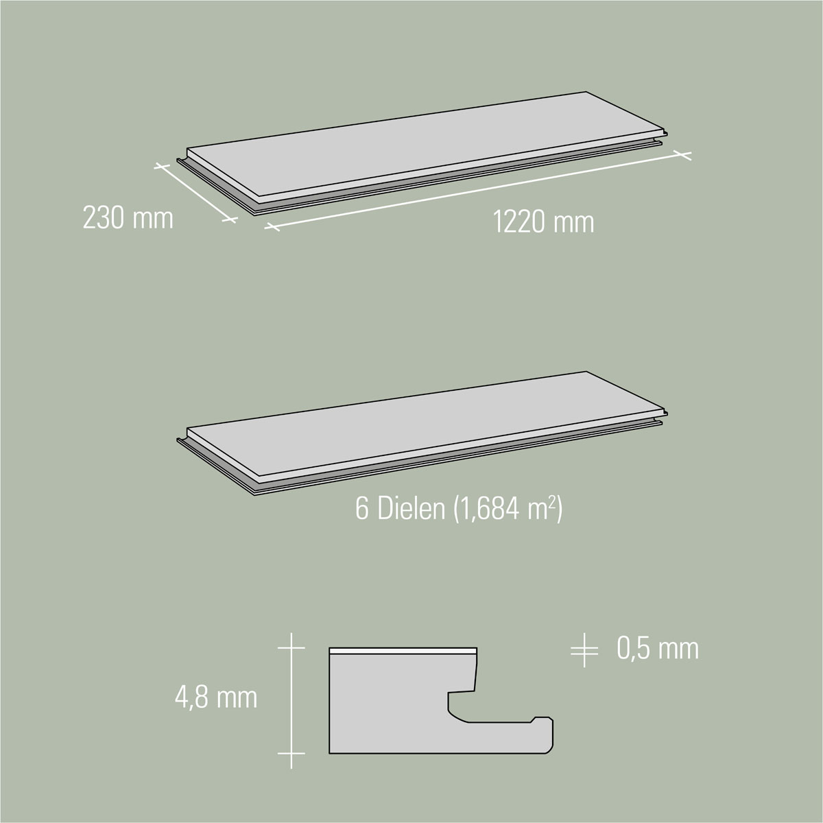 Specht Vinylboden  Vinyl SPC Ambiente Honig Eiche 1220 x 230 x 4,8 mm Bild 5