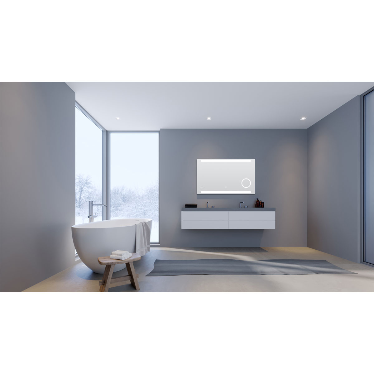 DSK  Design LED Lichtspiegel Silver Rey 100 x 60 cm Bild 3