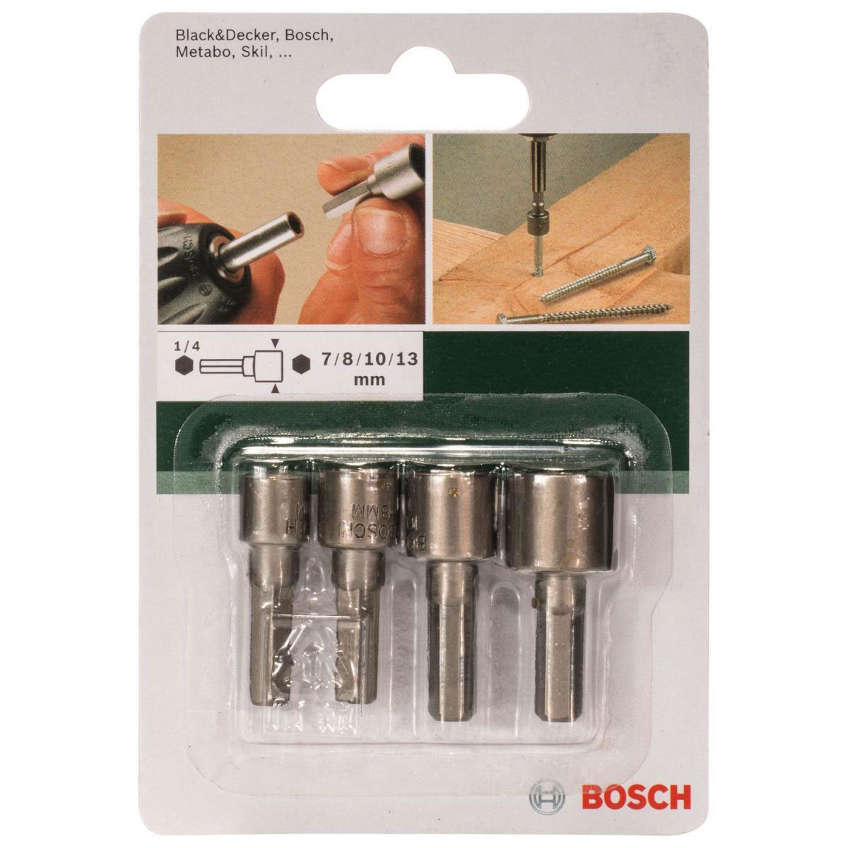 Bosch  DIY Steckschlüssel-Set SW7 x 36 mm SW8 x 36mm SW10 x 38mm SW13 x 38mm 1/4" Außensechskantschaft Bild 2