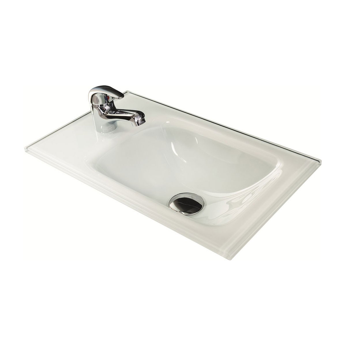 Fackelmann  Gäste-WC Glasbecken SBC 450 x 97 x 250 mm Weiß links wie rechts verwendbar Bild 2