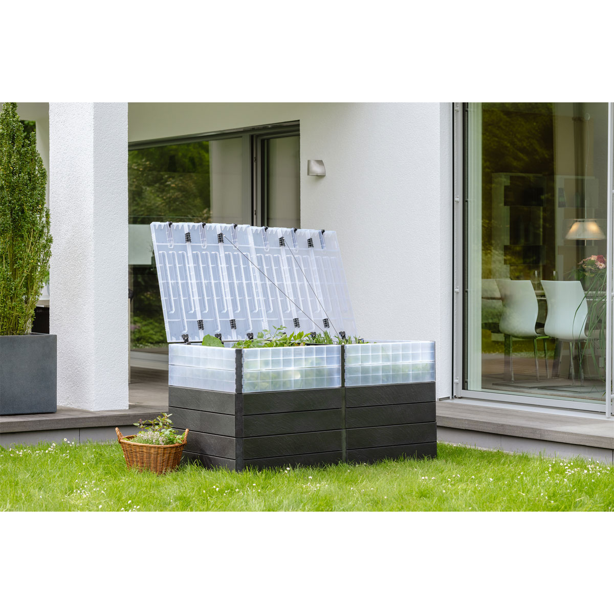 Garantia  Hochbeet Ergo Quadro TurboPlus 2 L 80 Stone, inkl. FLORA Wassersparsystem Bild 6