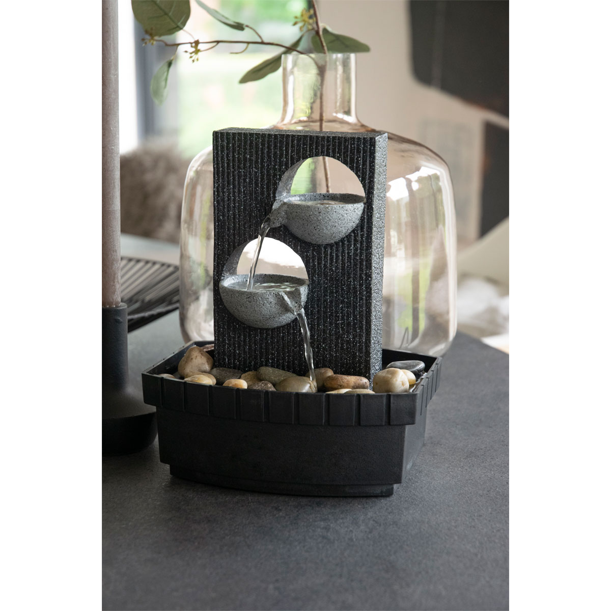dobar Zimmerbrunnen 20,5 x 26 x 16,5 cm grau-schwarz Bild 8