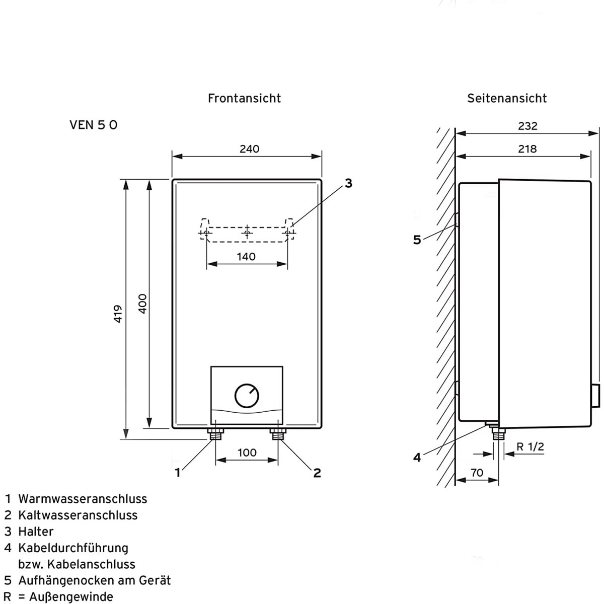 Vaillant Untertisch-Elektrospeicher VEN5/7U 5 L Bild 4