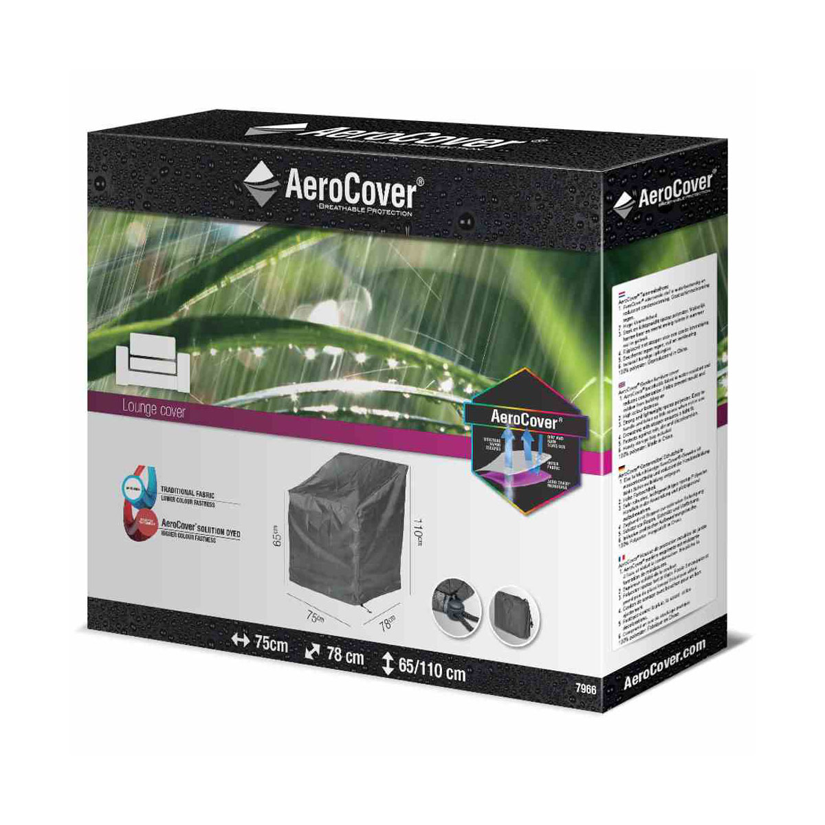 AeroCover Schutzhülle für Loungesessel 75 x 78 x 65/110 cm anthrazit Bild 1