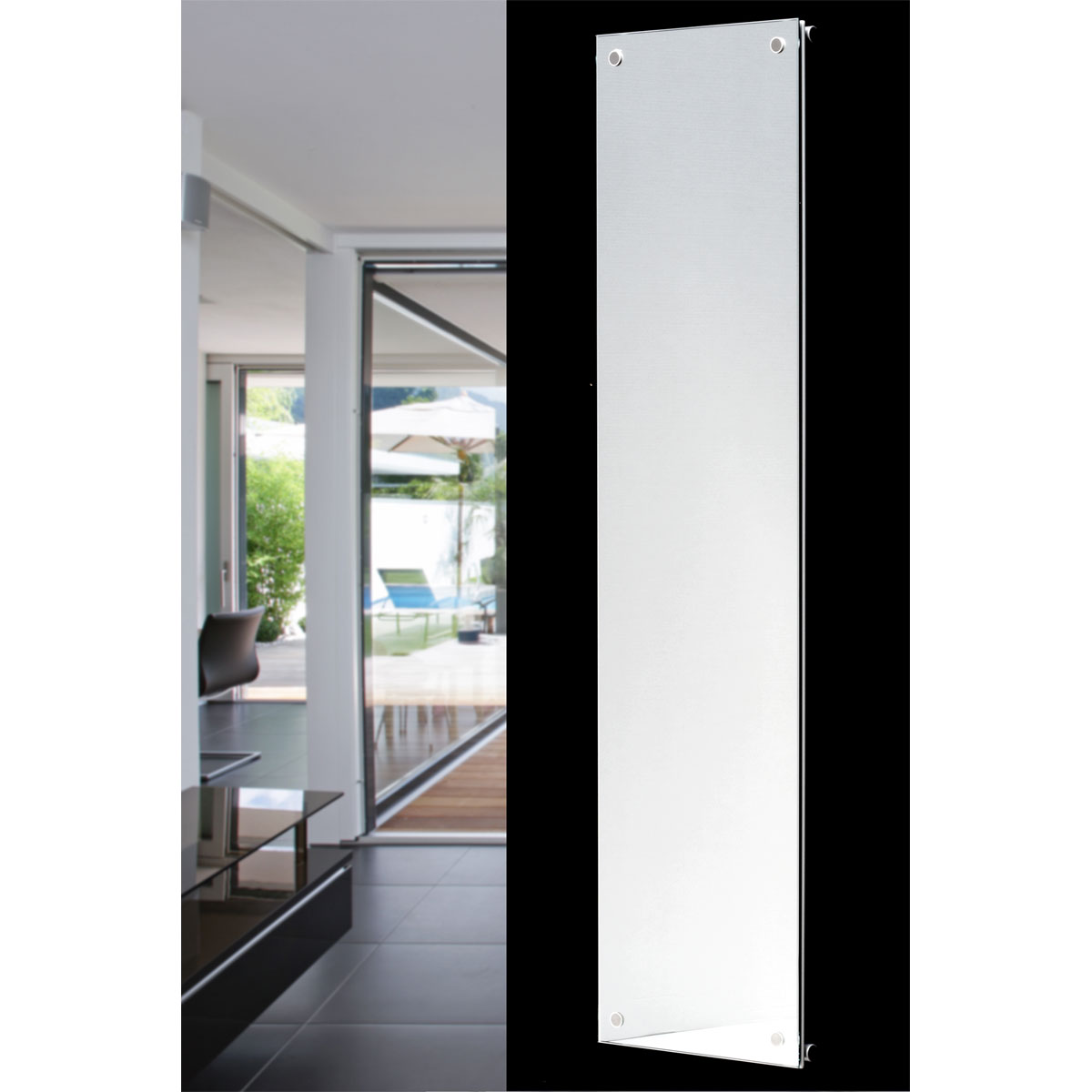 Ximax  Raumheizkörper P1/G Duplex 1800 x 595 mm 1345 Watt Mittenanschluss Glas Spiegel