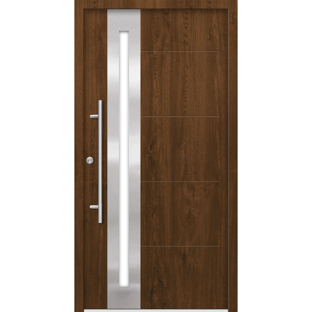 SplenDoor  Premium-Haustür Passivedoor Eksjo energiesparend nussbaum 100 x 200 cm links