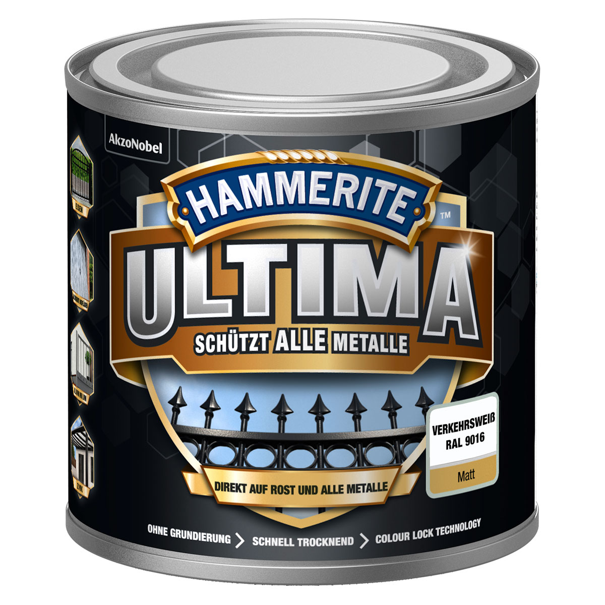 Hammerite Metallschutzlack Ultima Verkehrsweiß matt 250 ml