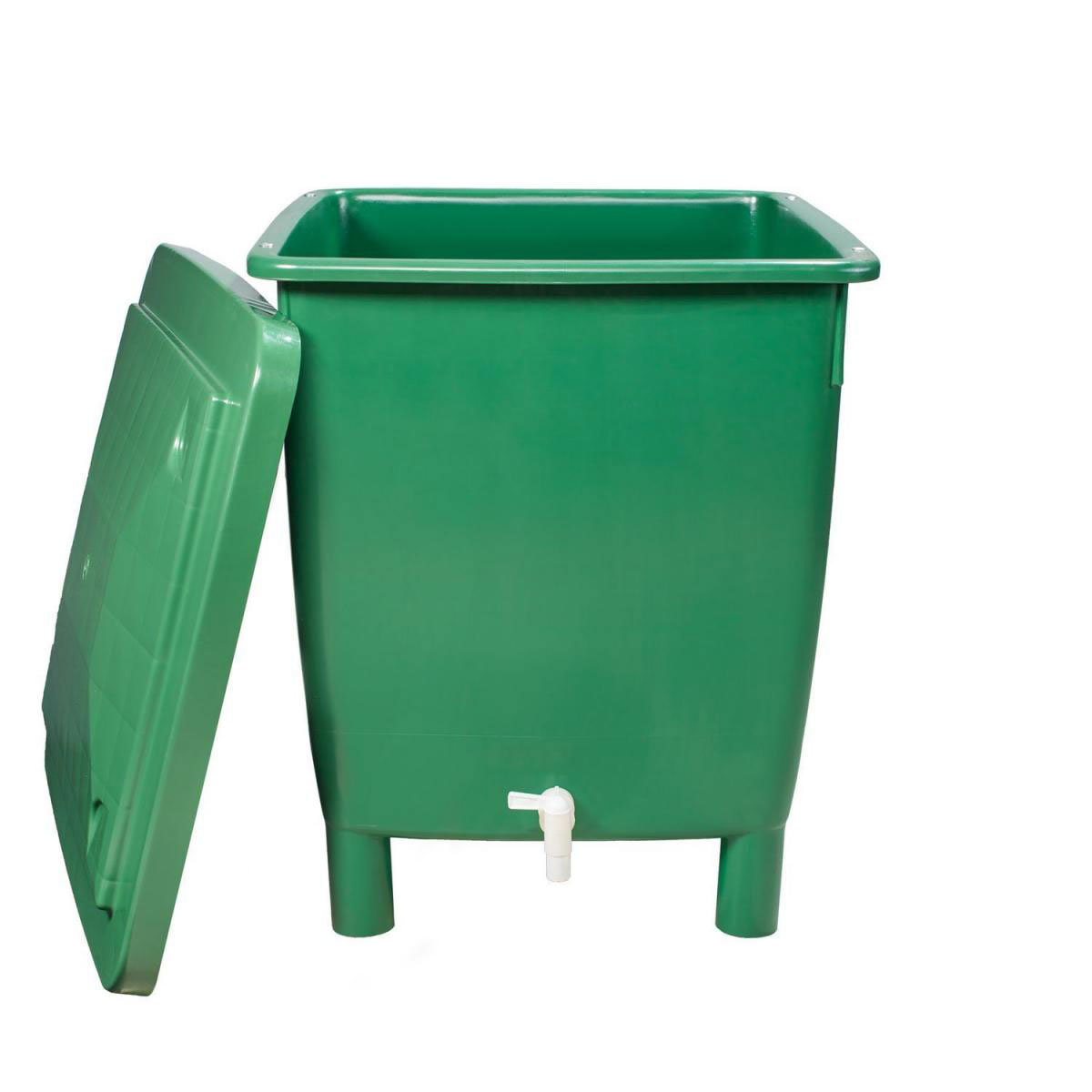 Garantia Regentonne eckig 210 L grün inkl Deckel und Auslaufhahn Bild 2