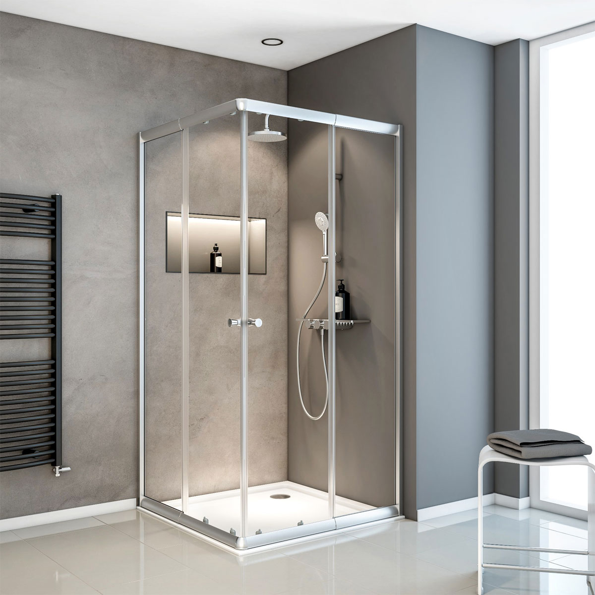 Schulte Eckeinstieg Sunny 75-90 x 180 x 75-90 cm Bild 2