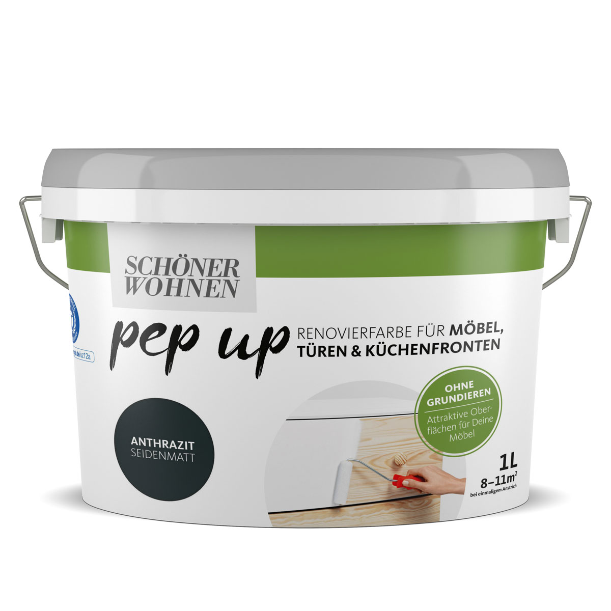 Schöner Wohnen Farbe pep up Anthrazit für Möbel Türen und Küchenfronten 1 L