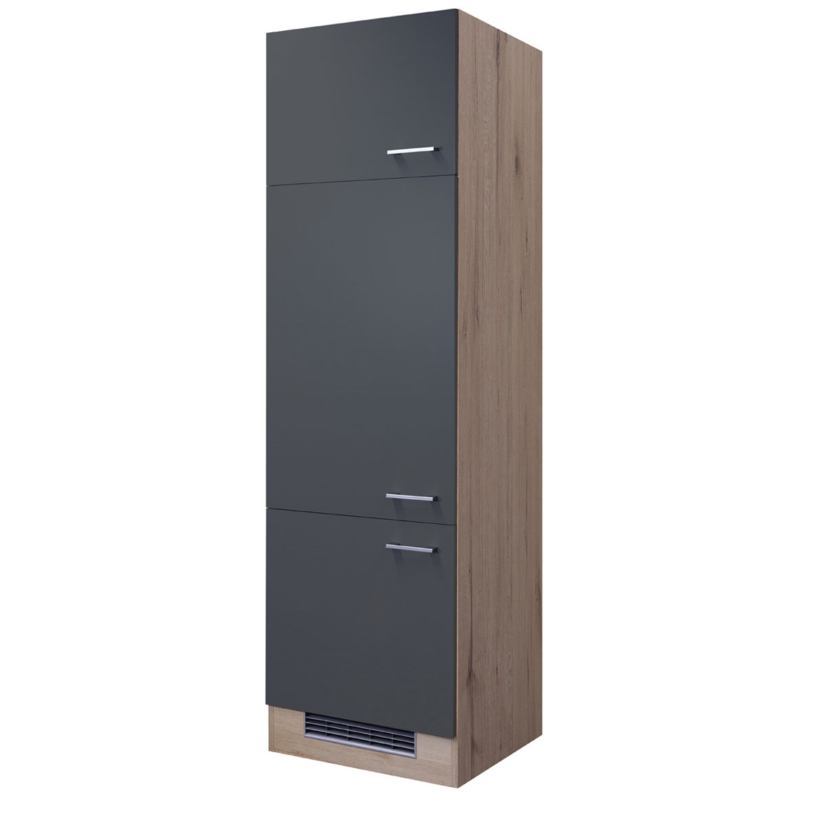 Flex-Well Küchen-Geräteumbauschrank „Tiago“, 60x200x57,1 cm, basaltgrau/San Remo Eiche
