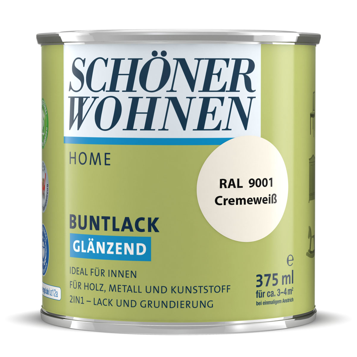 Schöner Wohnen Farbe Buntlack Home cremeweiß glänzend 375 ml