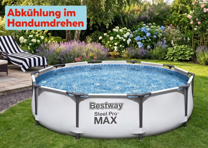 Bestway Pool in einem Garten