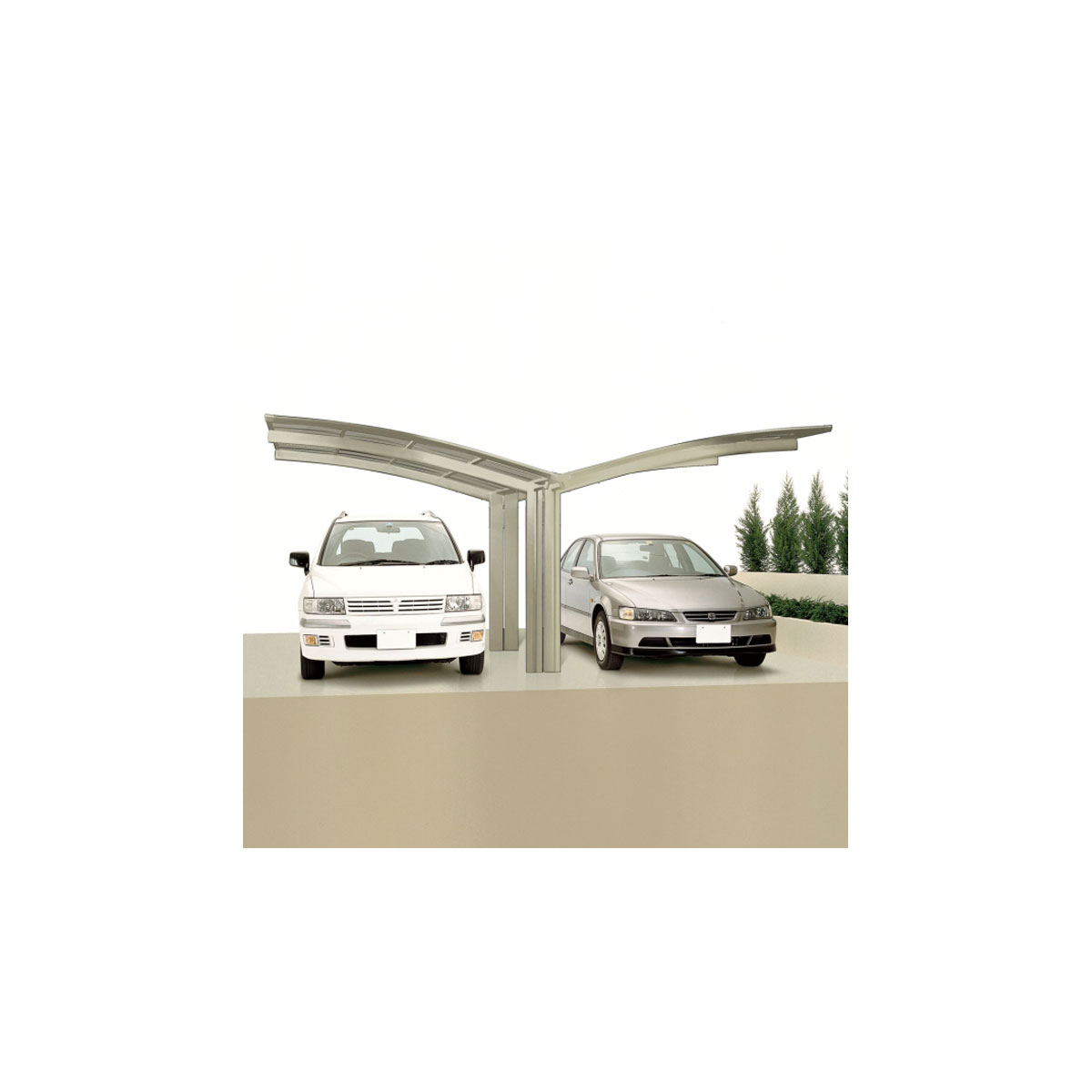 Ximax Carport Alu Portoforte 110 Y-Ausführung Edelstahl-Look Bild 2