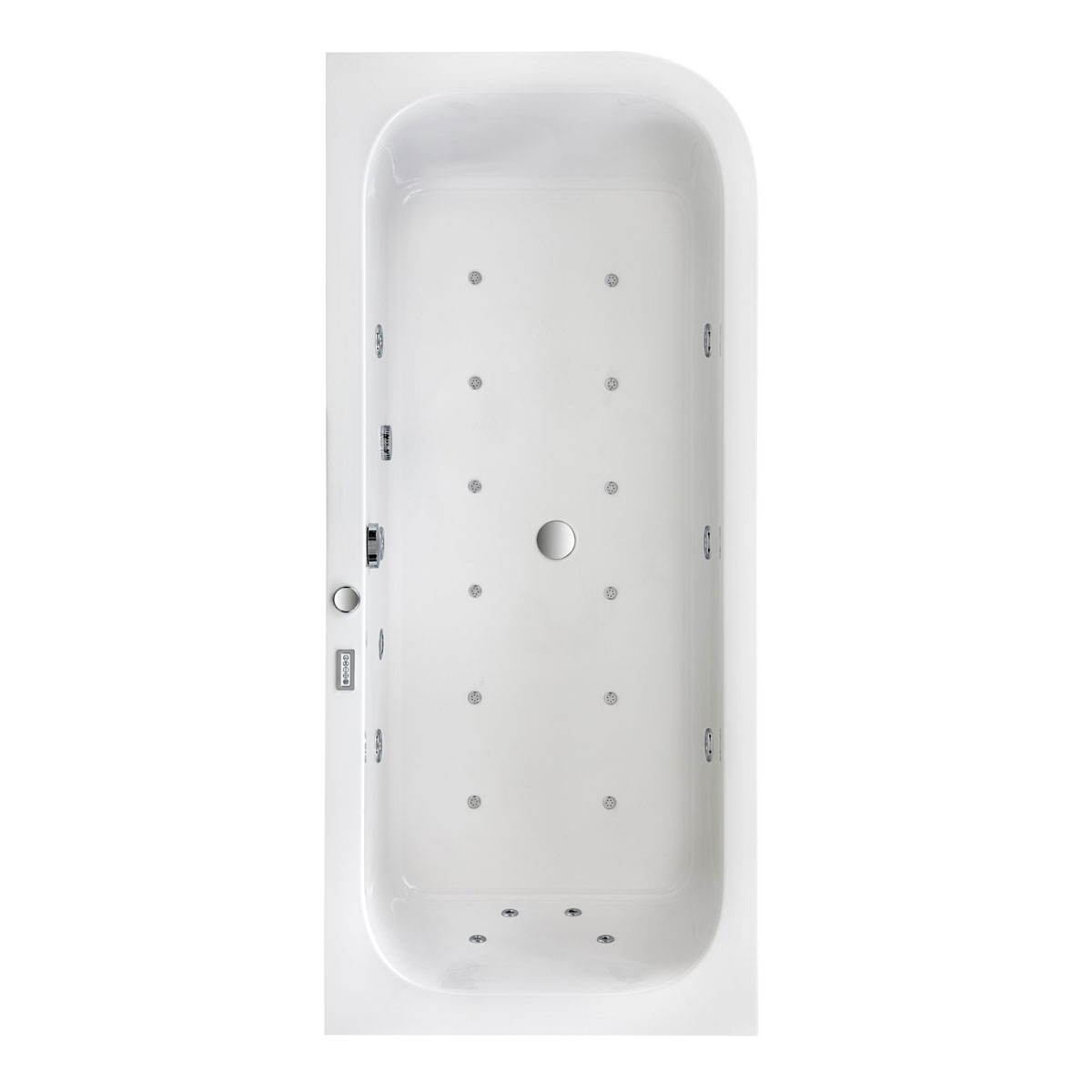 Ottofond Whirlpool-Komplettset Spirit 180 x 80 cm Ausführung rechts mit Wassereinlauf