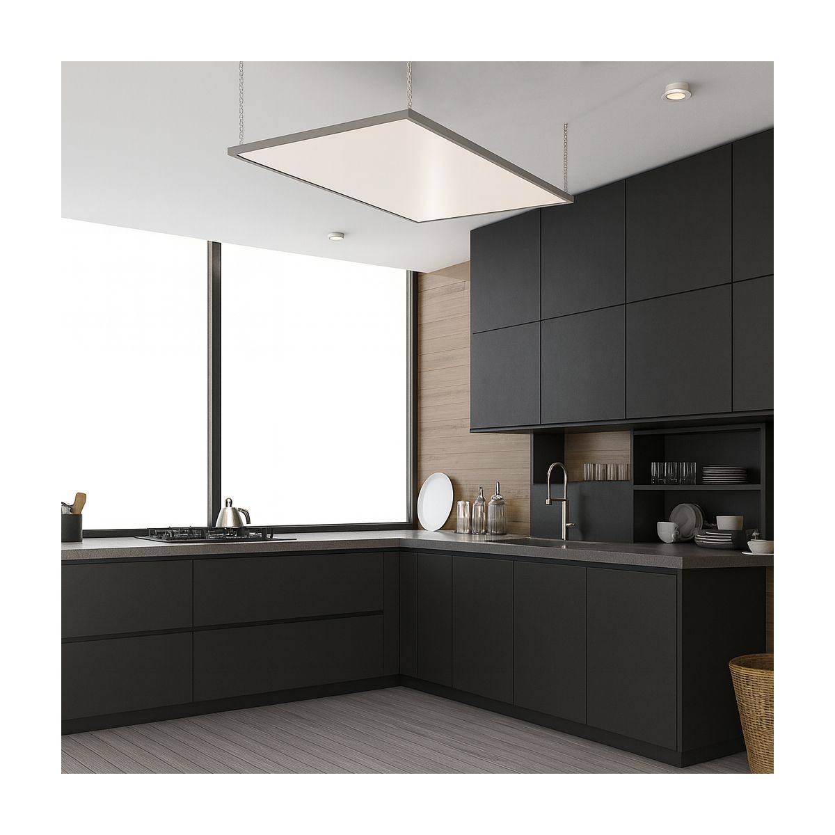 Ximax  Infrarotheizung Aluminiumpaneel 600 x 1200 mm 700 Watt Deckenmontage hängend Weiß Bild 2