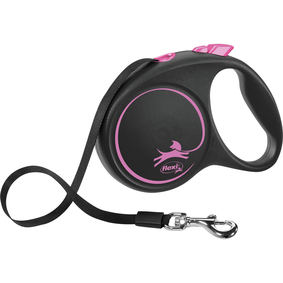 Trixie flexi BLACK DESIGN Gurt pink Größe M 5 m