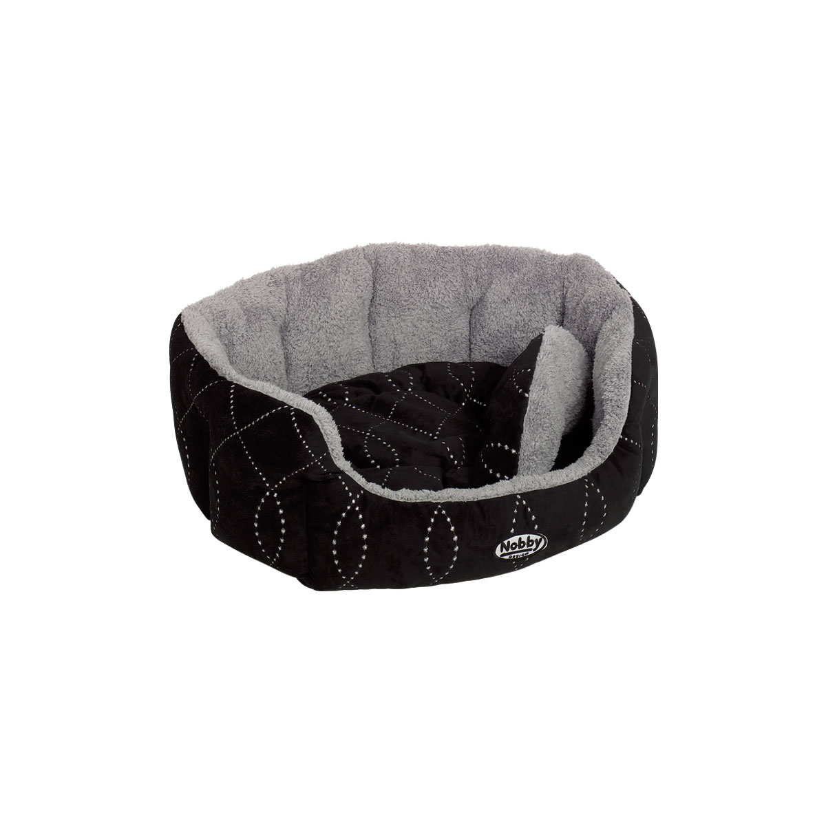Nobby Komfort-Bett Ceno oval 86 x 70 x 24 cm schwarz/ grau