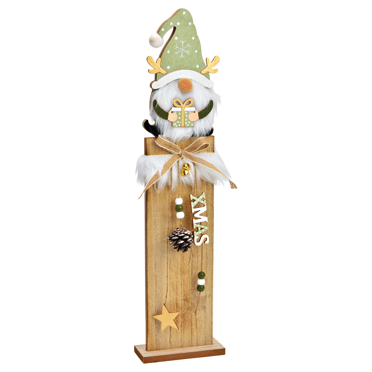 Aufsteller Wichtel aus Holz grün 11 x 46 x 5 cm