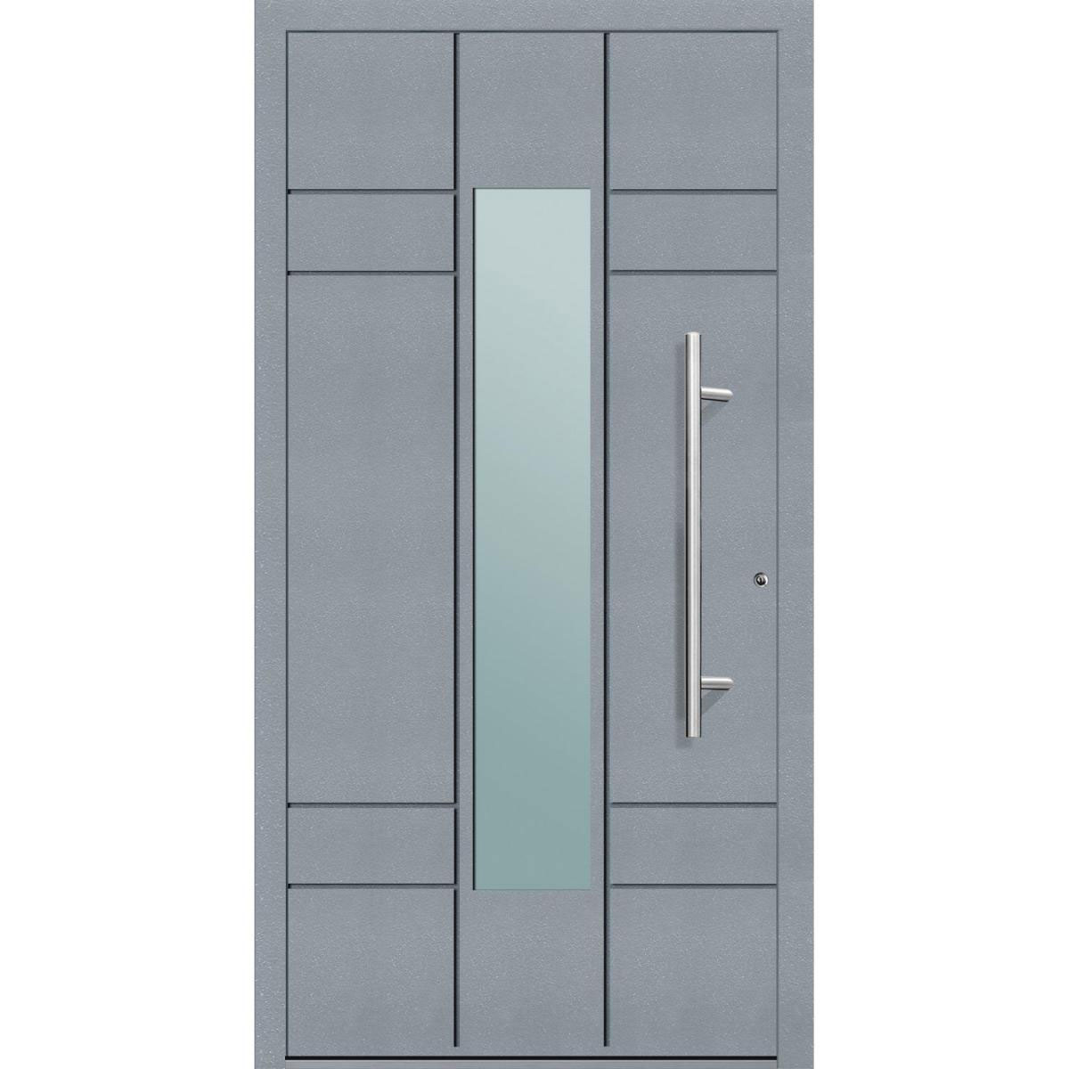 Aluminium Sicherheits-Haustür Como Exklusiv 75 mm grau 110 x 210 cm Anschlag rechts inkl Griffset Bild 1