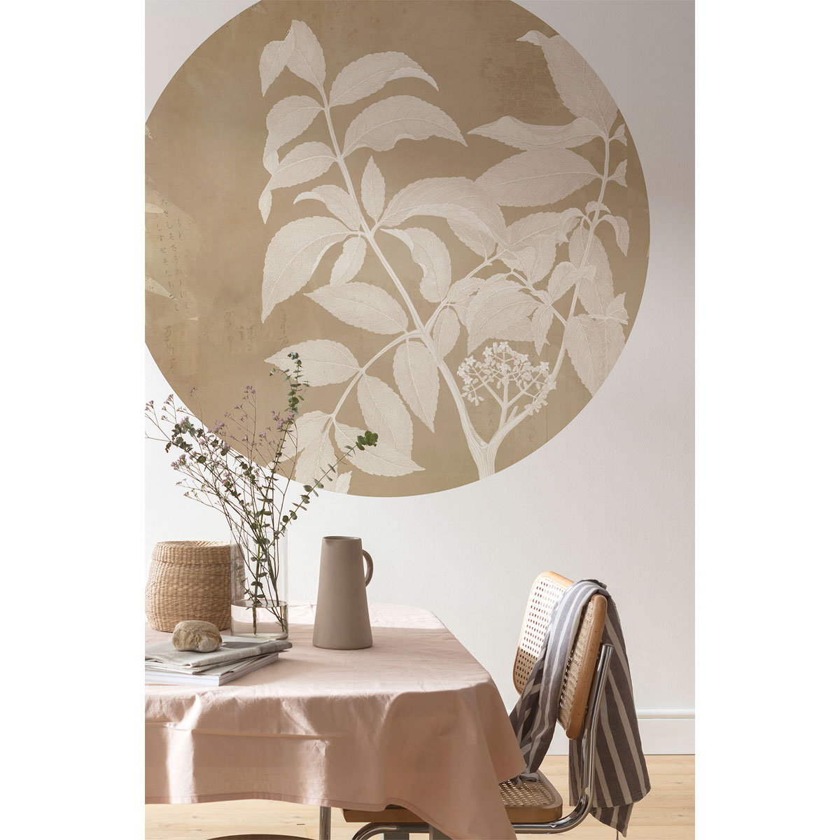 Komar  Selbstklebende Vlies Fototapete rund Blooming Branch Durchmesser 125 cm