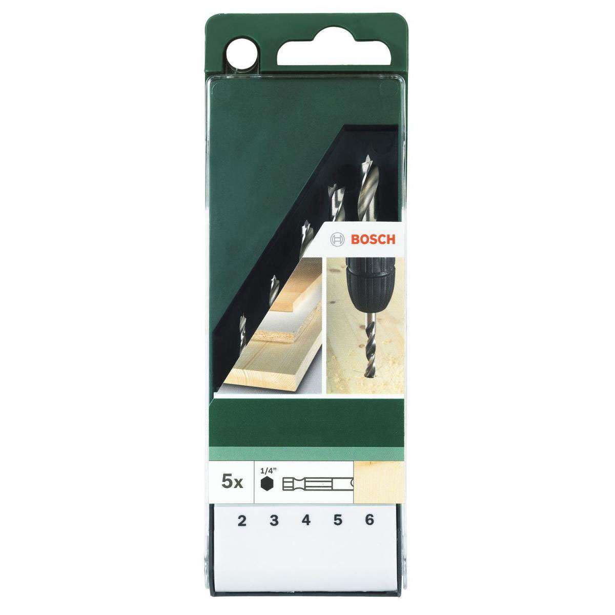 Bosch  DIY Holzbohrer Sechskantschaft 2-3-4-5-6 HEX 3126-E 6.3 5- teilig  Bild 4