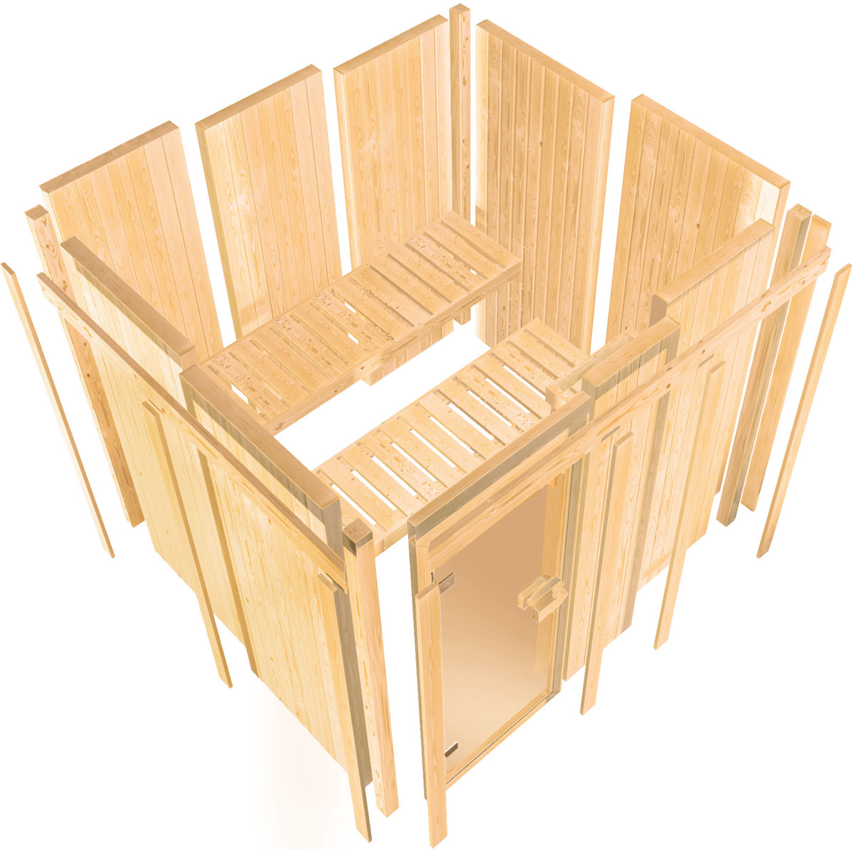 Karibu Sauna Ainur 3 naturbelassen ohne Ofen ohne Kranz Bild 5