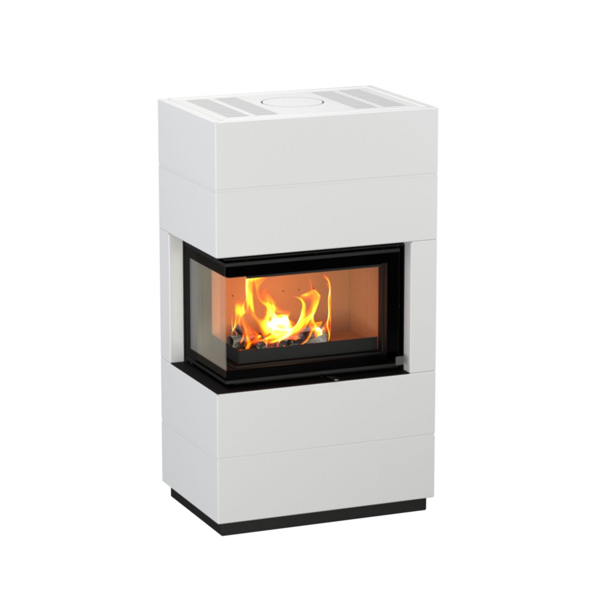 Kaminofen Integra Plus Line links, Stahl, weiss, 8 kW