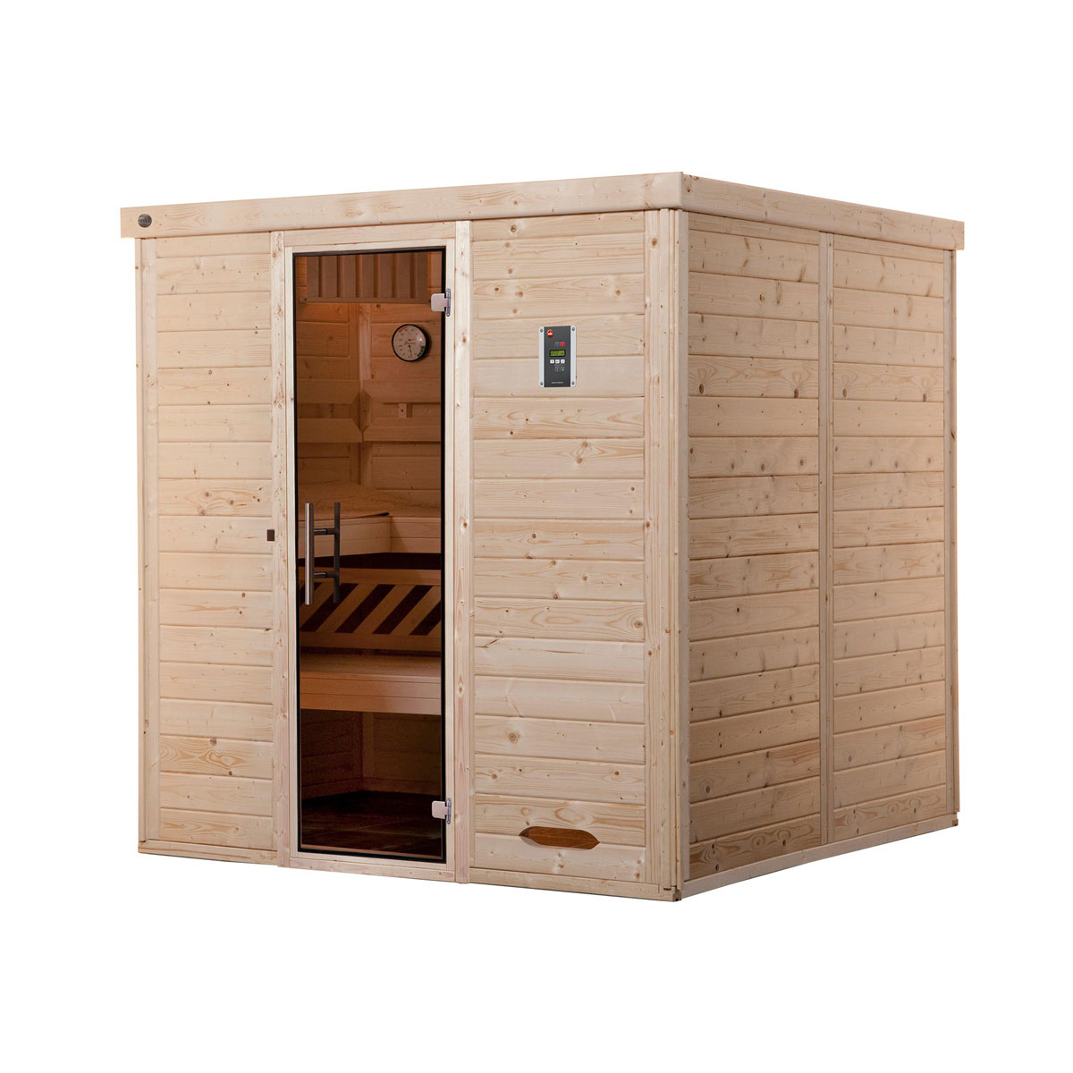 Weka  Premium Massivholz-Elementsauna Kemi Größe 3 Sparset 7,5 kW Bio S