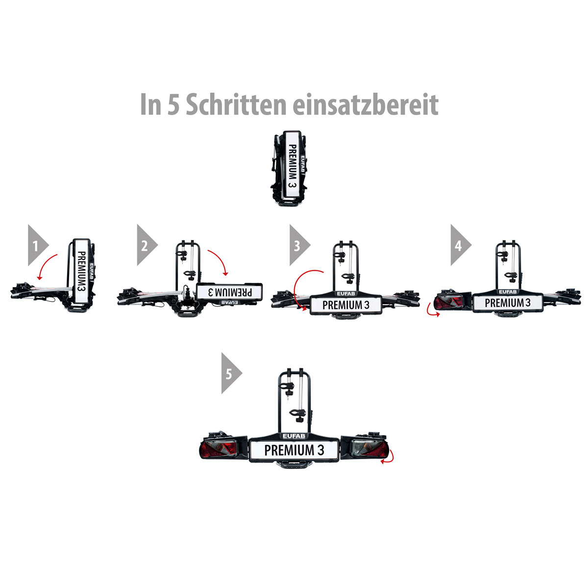 EUFAB Fahrrad-Kupplungsträger Premium III für 3 Fahrräder Bild 6