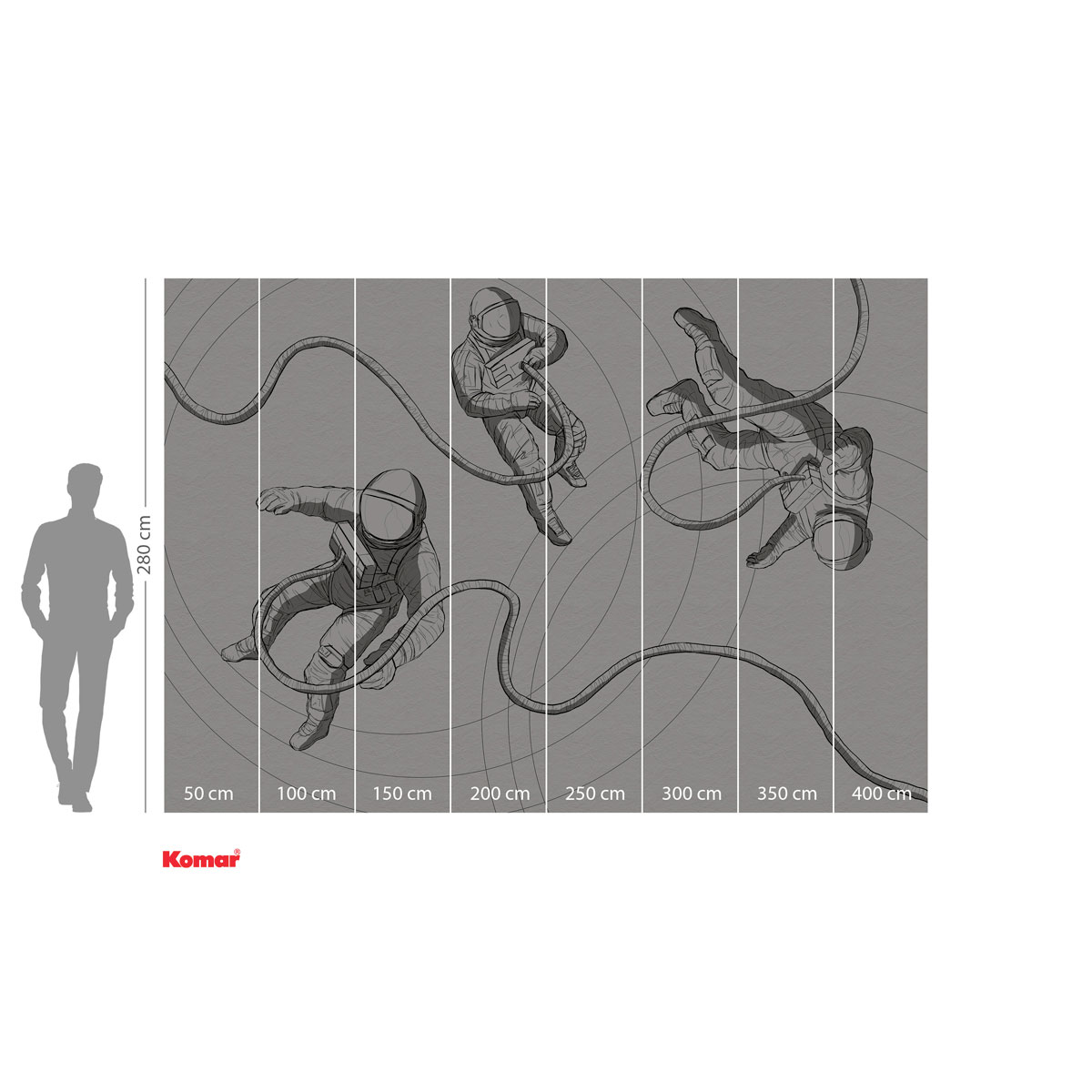 Komar  Vlies Fototapete Extraordinary Astronauts 400x280 cm Bild 3