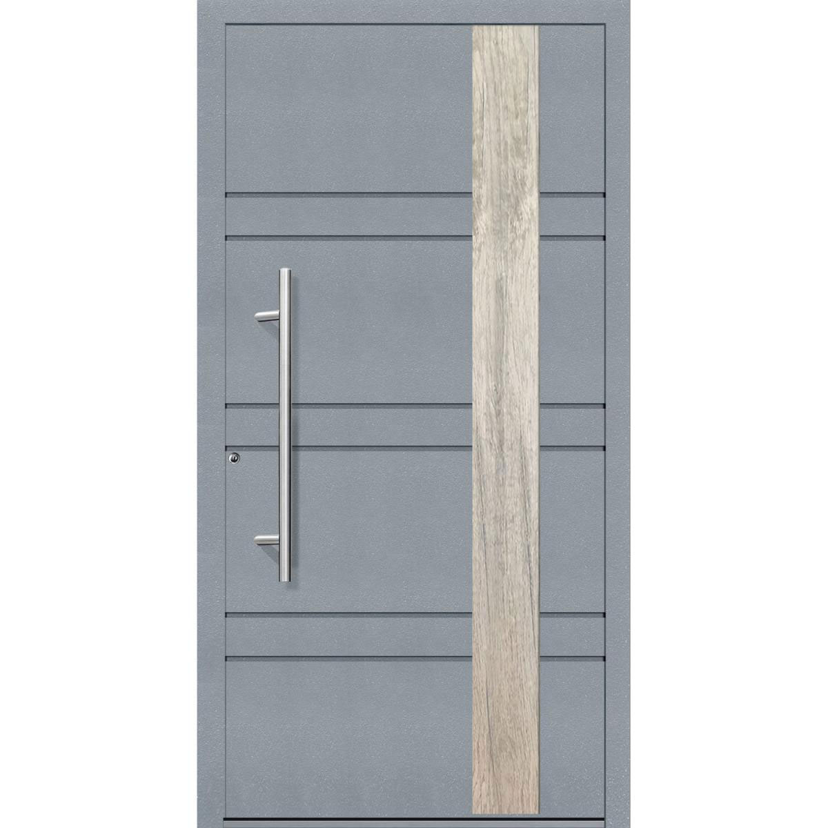 Aluminium Sicherheits-Haustür Monza Exklusiv 75 mm grau 100 x 210 cm Anschlag links inkl Griffset Bild 1